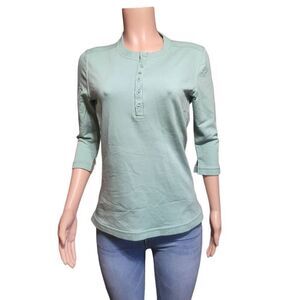 Pulp henley 3/4 sleeve tee solid pullover shirt M